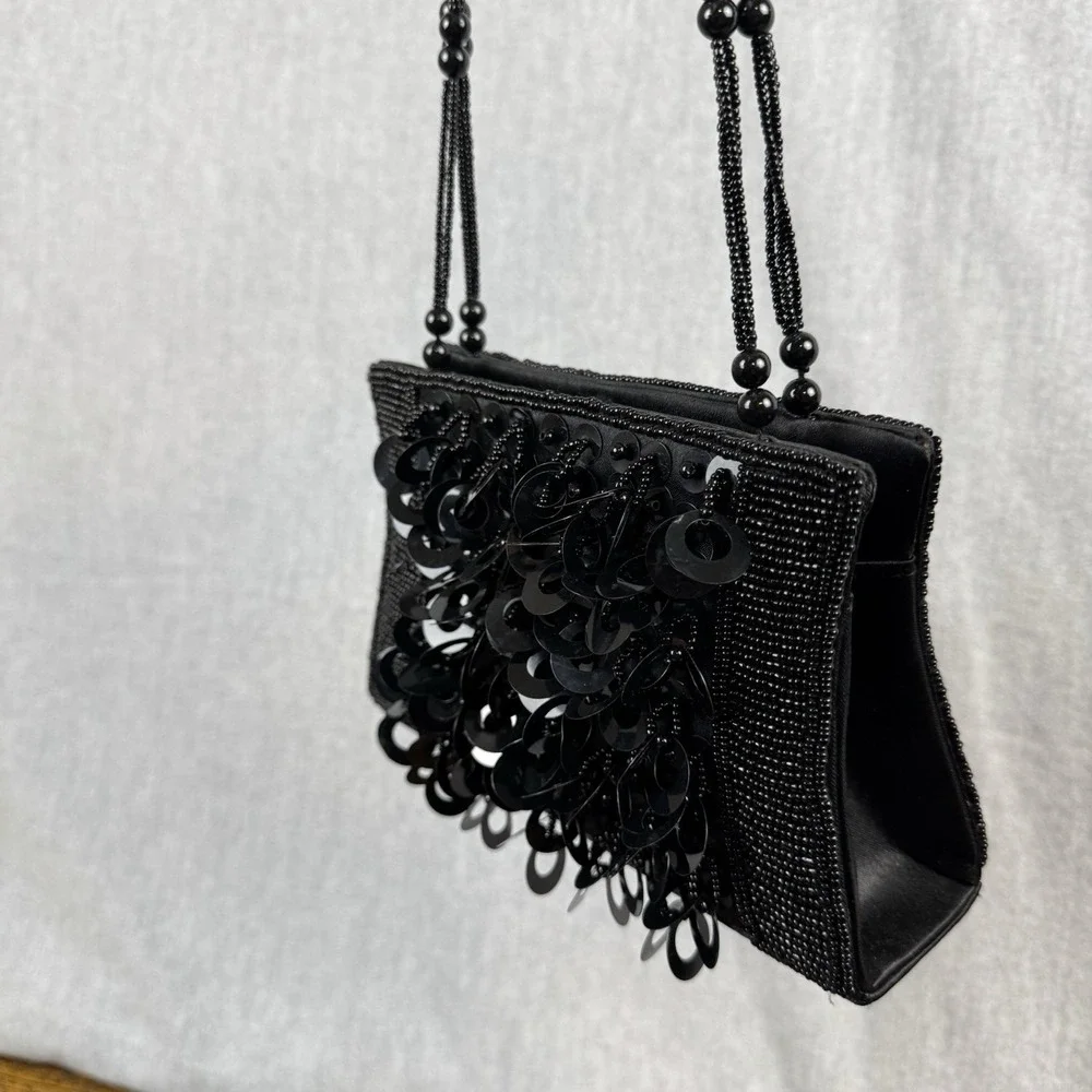 New York & Co Sequin disc beaded evening bag